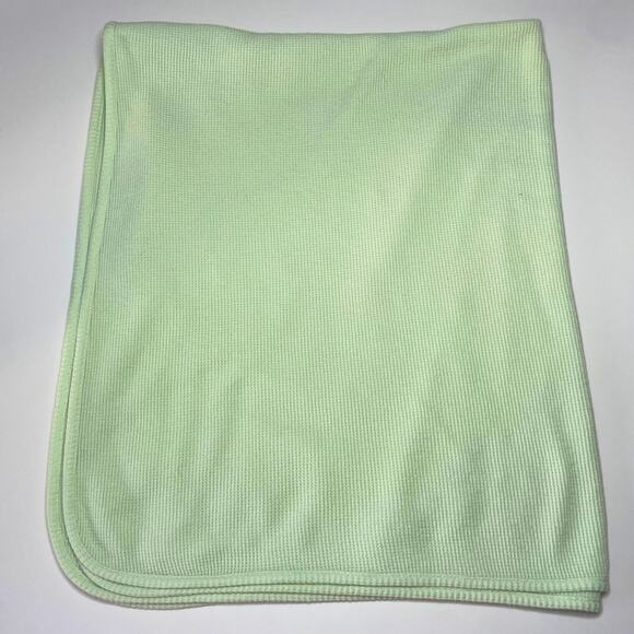 Circo Target Green Thermal Waffle Weave Knit Baby Blanket Cat Mouse *READ* - Picture 2 of 12